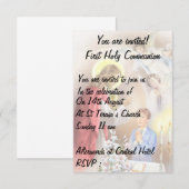 Eerste Heilige Communie, bevestigingsjongen Kaart (Voorkant / Achterkant)