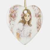 Eerste Heilige Communie, bevestigingsmeisje Keramisch Ornament (Rechts)