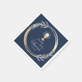 Eerste Heilige communie blauw en faux folie Servet (Hoek)