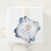 Eerste Heilige Communie blauwe bloemen Bedankjes Labels (In situ)