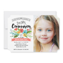 Eerste Heilige Communie Bloem | Foto Uitnodigingen