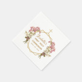 Eerste Heilige Communie Bloemen Gouden Orchideeën Servet (Hoek)