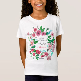 Eerste Heilige Communie Bloemen Kinderen   T-shirt