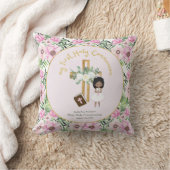 Eerste Heilige Communie Bloemen Kruis Caricatuur M Kussen (Deken)