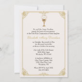 Eerste Heilige Communie Bloemen Vintage Kaart (Achterkant)