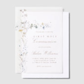 Eerste Heilige Communie bloemenkruis Vellum Uitnodigingen (Offset)