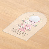 Eerste Heilige Communie bloemenontwerp Acryl Uitnodigingen (Laagn)