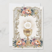 Eerste Heilige Communie Bloemenuitnodiging Kaart (Voorkant)