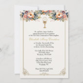 Eerste Heilige Communie Bloemenuitnodiging Kaart (Achterkant)