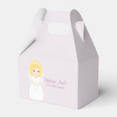Eerste Heilige Communie Blonde Girl Bedankdoosjes (Achterkant)