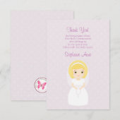 Eerste Heilige Communie Blonde Girl Kaart (Voorkant / Achterkant)