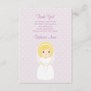 Eerste Heilige Communie Blonde Girl Kaart