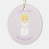 Eerste Heilige Communie Blonde Girl Keramisch Ornament (Links)
