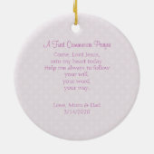 Eerste Heilige Communie Blonde Girl Keramisch Ornament (Achterkant)