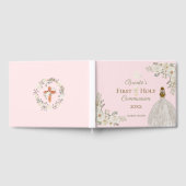 Eerste Heilige Communie Blush Pink Guest Book Girl Gastenboek (Volledig)