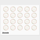 Eerste Heilige Communie Blush Roze Groene Tinten Ronde Sticker (Vel)