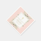 Eerste Heilige Communie Blush Roze Groene Tinten Servet (Hoek)