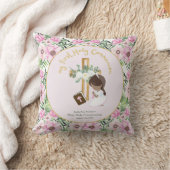 Eerste Heilige Communie Bruin Meisje met Bruine Ha Kussen (Deken)