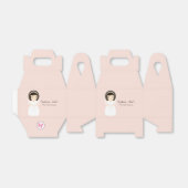 Eerste Heilige Communie Brunette Girl Bedankdoosjes (Uitgevouwen)