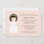 Eerste Heilige Communie Brunette Girl Kaart (Voorkant)