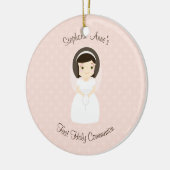 Eerste Heilige Communie Brunette Girl Keramisch Ornament (Links)