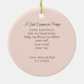 Eerste Heilige Communie Brunette Girl Keramisch Ornament (Achterkant)