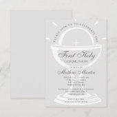 Eerste Heilige Communie Chalice Gray Kaart (Voorkant / Achterkant)