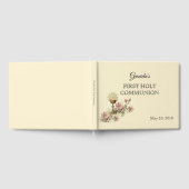 Eerste Heilige Communie Chalice Host Pink Flowers Gastenboek (Volledig)