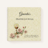 Eerste Heilige Communie Chalice Host Pink Flowers Notitieboek (Voorkant)