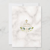 Eerste Heilige Communie Charm Witte Bloemen Goud Kaart (Achterkant)