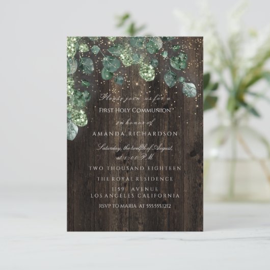 Eerste Heilige Communie Christelijke Gebeurtenis K Kaart (Staand voorkant)