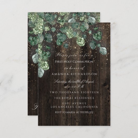 Eerste Heilige Communie Christelijke Gebeurtenis K Kaart (Voorkant / Achterkant)