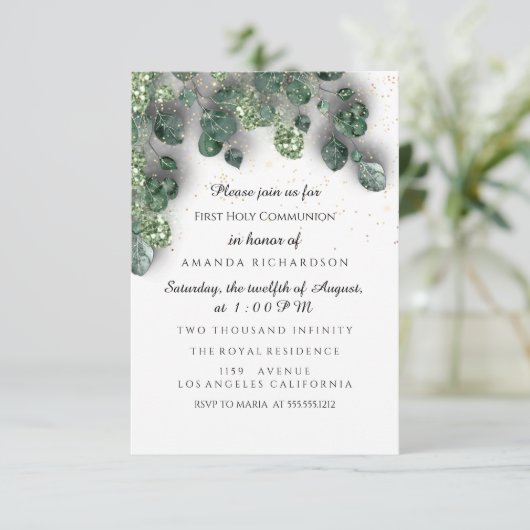 Eerste Heilige Communie Christelijke Gebeurtenis K Kaart (Staand voorkant)