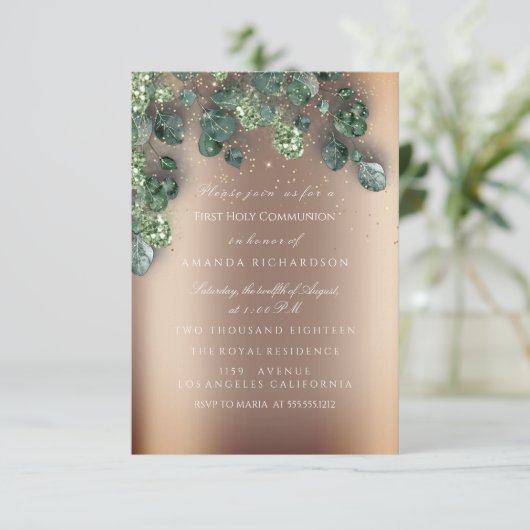 Eerste Heilige Communie Christelijke Gebeurtenis K Kaart (Staand voorkant)