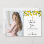 Eerste Heilige Communie Citroenen Gouden Kruis Fot Bedankkaart (Voorkant)