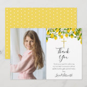 Eerste Heilige Communie Citroenen Gouden Kruis Fot Bedankkaart (Voorkant / Achterkant)