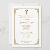 Eerste Heilige Communie - Cross Floral Design Kaart (Achterkant)