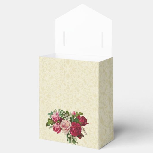 Eerste Heilige Communie Cross Rozen Ecru Kant Desi Bedankdoosjes (Geopend)