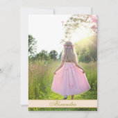 Eerste Heilige Communie Custom Foto Gouden Kleur Kaart (Voorkant)