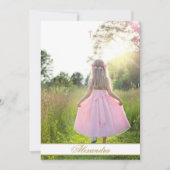 Eerste Heilige Communie Custom Gouden Kleur Foto Kaart (Voorkant)