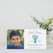 Eerste Heilige Communie Dank Je Foto Kaart - Jonge (Staand voorkant)