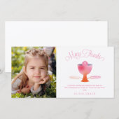 Eerste Heilige Communie Dank je fotokaart - Meisje Bedankkaart (Voorkant / Achterkant)