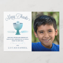 Eerste Heilige Communie Dank je kaart - Foto, jong
