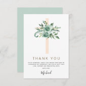 Eerste Heilige Communie Dank je Sage Eucalyptus In Bedankkaart (Voorkant / Achterkant)