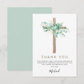 Eerste Heilige Communie Dank je wel Sage Eucalyptu Bedankkaart (Voorkant / Achterkant)