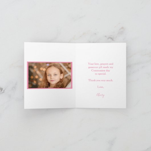 Eerste Heilige Communie Dank u kaart - Custom (Binnen)