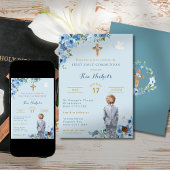 Eerste Heilige Communie Doop Blonde Jongen Dusky B Kaart