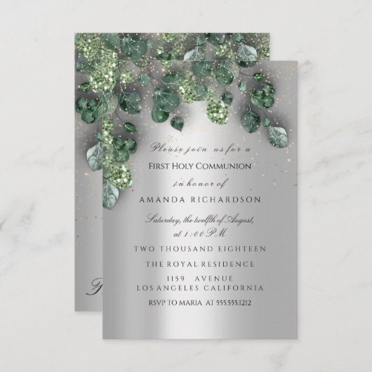 Eerste Heilige Communie Doop Christelijk Kruis Kon Kaart (Voorkant / Achterkant)