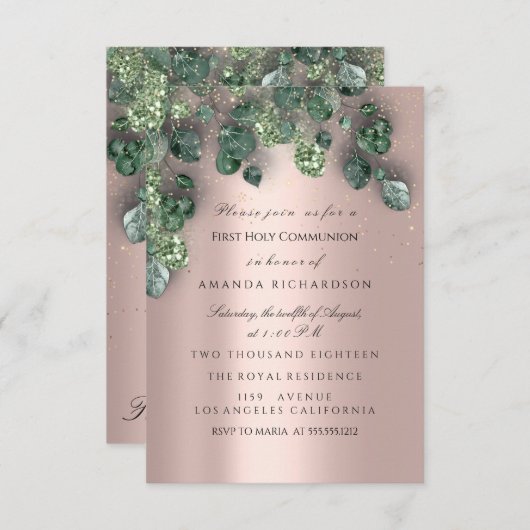 Eerste Heilige Communie Doop Christelijk Kruis Uni Kaart (Voorkant / Achterkant)