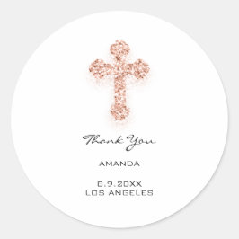 Eerste Heilige Communie drijft Christelijk Roos kr Ronde Sticker